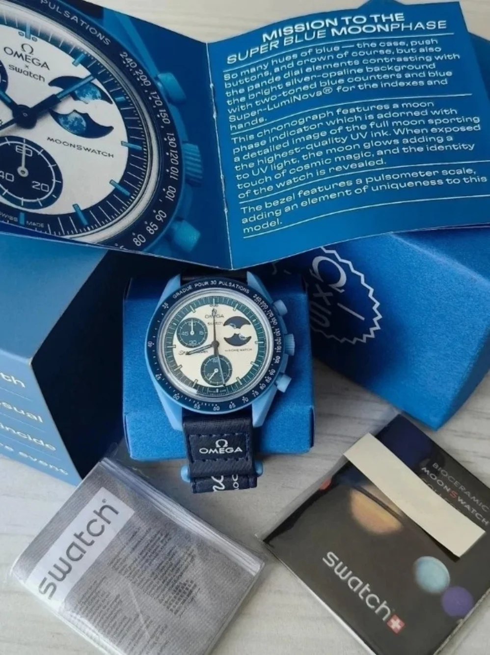 New Swatch x Omega Moonswatch Mission To The Super Blue Watch - With Box